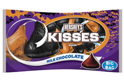 Hershey®’s Kisses® Brand Milk Chocolates wrapped in orange and black foils